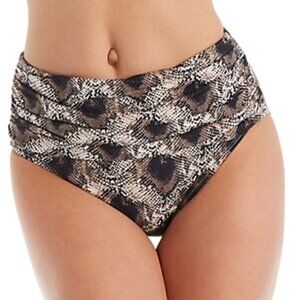 NWT Bleu by Rod Beattie Python Snake Shirred High Waist Bikini Bottom size 6 & 8